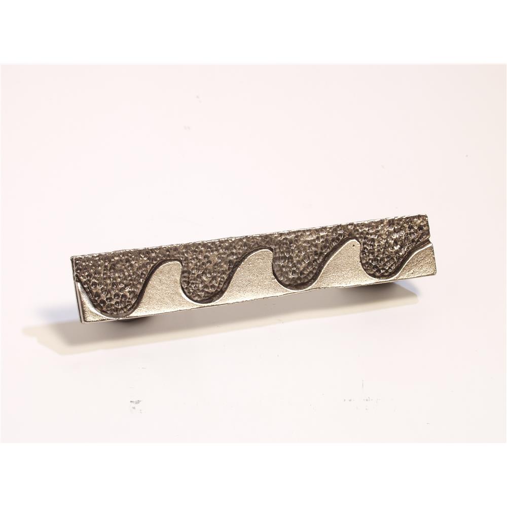 Emenee OR364-AC O Premier Collection Wave Handle Facing Left 4 inch x 3/4 inch in Antique Matte Copper Hammered Series